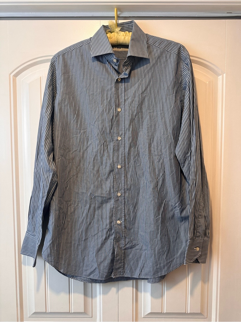 Men's Etro Blue Stripe Button-Down Dress Shirt